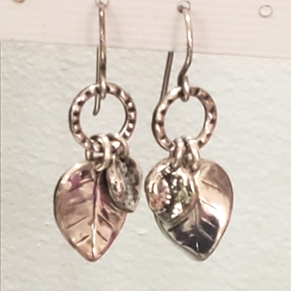 **FINAL** Rare Silpada 925 Sterling Silver Falling Leaves Dangle Earrings - Picture 3 of 8
